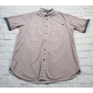Black Jack Duo MENS 2XL Shirt White Red Short Sleeve Button Cotton